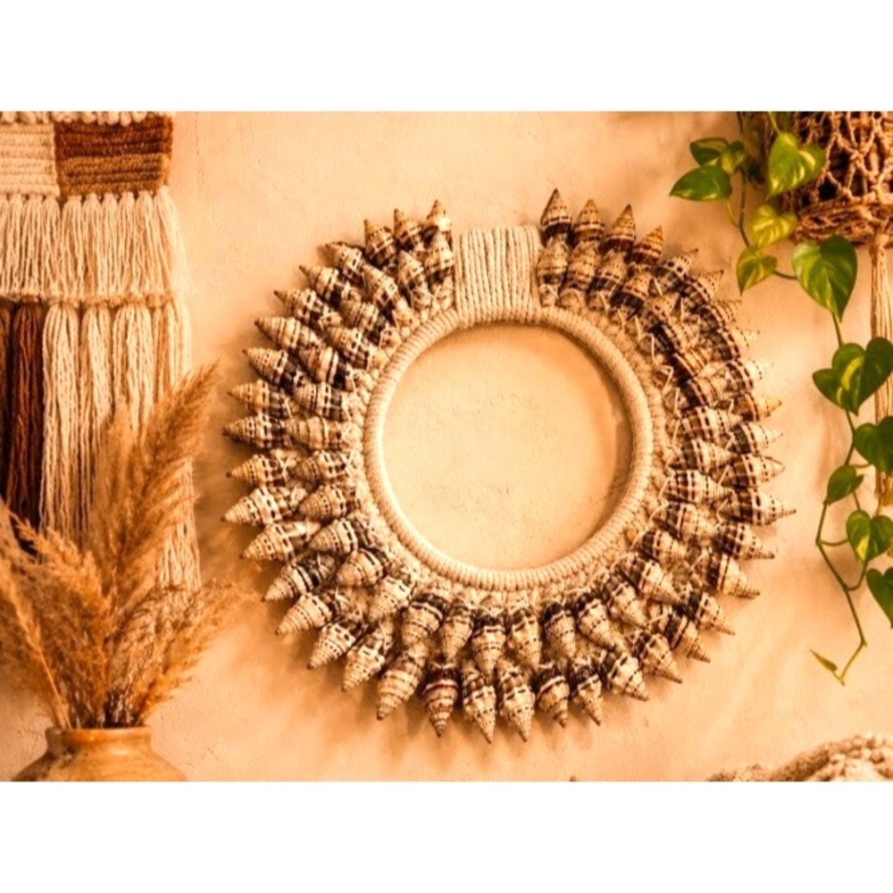 NEW Seashell Tribal Necklace Wall Decor Boho Beach Coastal Seaside Handmade Bali